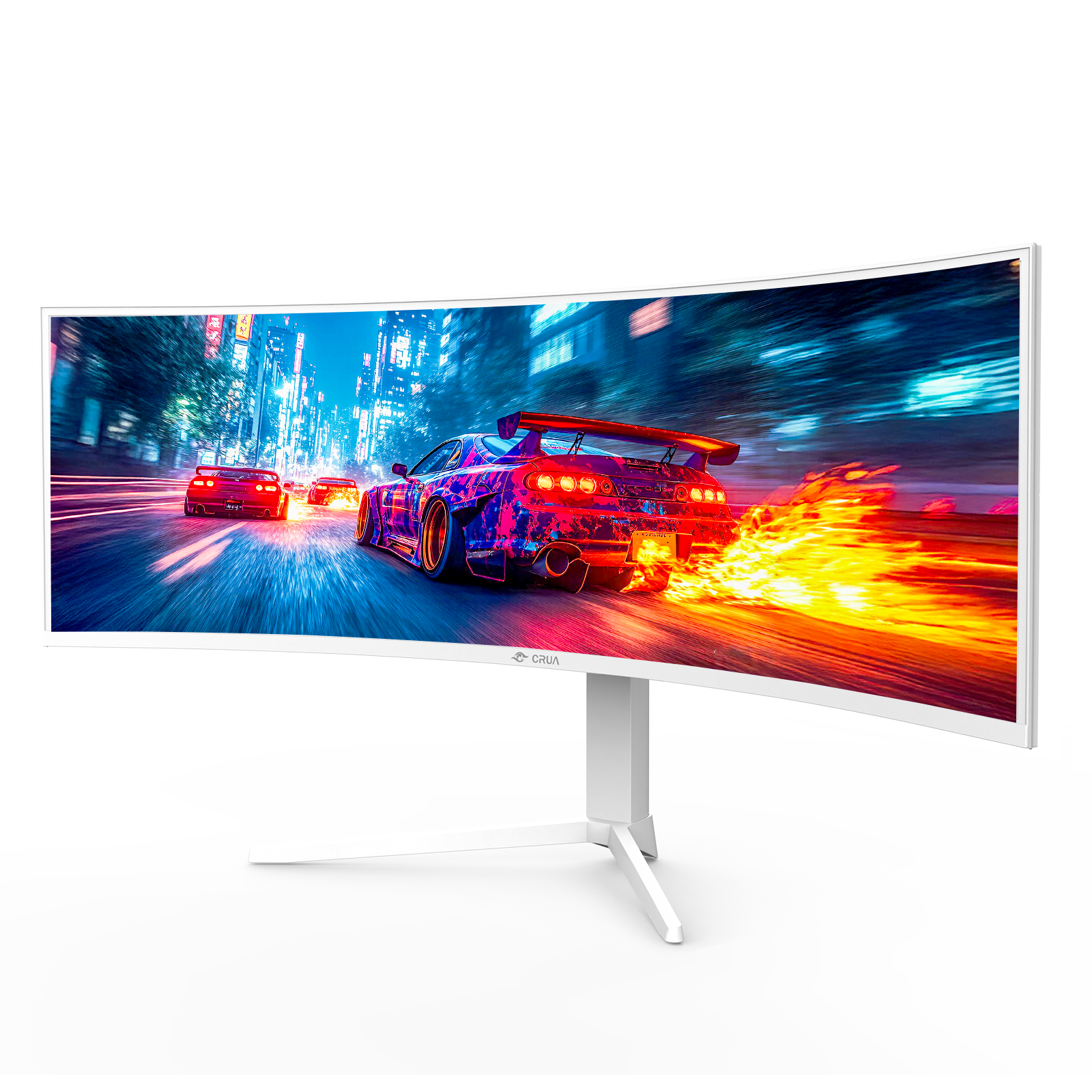 CRUA ゲーミングモニター 49インチ ウルトラワイド PC CR490QB CRUA, 49 Inch Ultra-Wide Curved Gaming Monitor, DQHD 5120x1440p