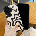 thumbnail image 3 of Sayoaho Diseñado Para Iphone 16 Plus Funda De Teléfono Suave De Piel Sintética Tpu Y Lindo Arte Ondulado Pintado Para Mujeres Y Niñas, Protector Delgado A Prueba De Golpes, Compatible Con Funda Para I, 3 of 5