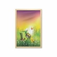 thumbnail image 1 of St. Patrick's Day Wall Art with Frame, Scene Party Celebration Meadow Balloons Hat Gold, Printed Fabric Poster for Bathroom Living Room, 23" x 35", Green Purple and Yellow, by Ambesonne, 1 of 2