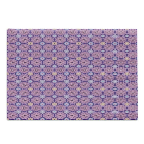 Ethnic Cutting Board, Illustration of Oriental Traditional Flourishing Feminine Tones, Decorative Tempered Glass Cutting and Serving Board, in 3 Sizes, by Ambesonne