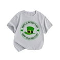 thumbnail image 2 of Tao Tao Happy St.Patrick's Day Kids Shirts Boys and Girls Green Hat Graphic T-Shirt Summer Irish Clover Tops Holiday Clothes Gray 11 Years, 2 of 3