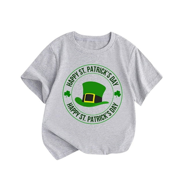 FAIWAD T-Shirt Fête de la Saint-Patrick Filles Garçons Graphique Trèfle Col Rond Léger Chandail Confortable Hauts Athlétiques