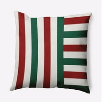 26" x 26" Simply Daisy Christmas Stripes Polyester Accent Pillow, Forest Green Qty 1