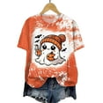 thumbnail image 2 of enyan Halloween Women Shirts Pumpkin Printed Cute T Shirts Orange Graphic Tops Fall Tee Fashion Orange,M, 2 of 5