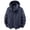 Blue, variant on Men Hooded Zip Up Utility Jacket, Nylon Spandex Blend Water Resistant Multi Zip Pocket Casual Outdoor Coat