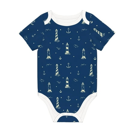 

Matuu Lighthouses and Anchors for Baby Short-Sleeve Bodysuit Soft Cotton Comfortable and Breathable Perfect for Newborns and Infants