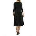 thumbnail image 3 of Gustave Round Neck 3/4 Sleeve Dress for Women Casual T-Shirt Dresses A-line Swing Midi Dress Loose Long Flowy Dresses Plus Size for Wedding Formal Party Work "Black, L", 3 of 7
