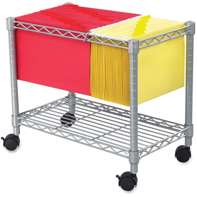 Kingfisher Lane Chariot Mobile pour Dossiers en Fil Métallique, Gris