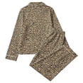 thumbnail image 3 of MEZZALL Women Pajama Sets Leopard Long Sleeve Lapel Button Shirts Blouse Tops With Pants Home Clothing Versatile Sleepwear, 3 of 5