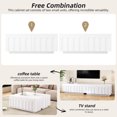 thumbnail image 2 of 71" TV Stand for Tvs up to 80", 2-in-1 Dual Purpose Coffee Table with 4 Drawers, Entertainment Center Media Console with Arched Design for Living Room, White, 2 of 7