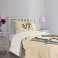 thumbnail image 3 of Ambesonne Love Quilted Bedspread Set 2 Pcs, Grunge Vintage Boho Arrows, Twin Size, Beige Grey Orange, 3 of 5