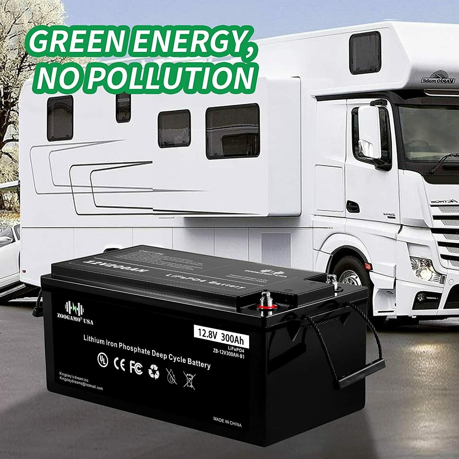 Zoogamo Lithium Ion 12 Volt Vehicle Battery, 850 CCA for RV, Marine