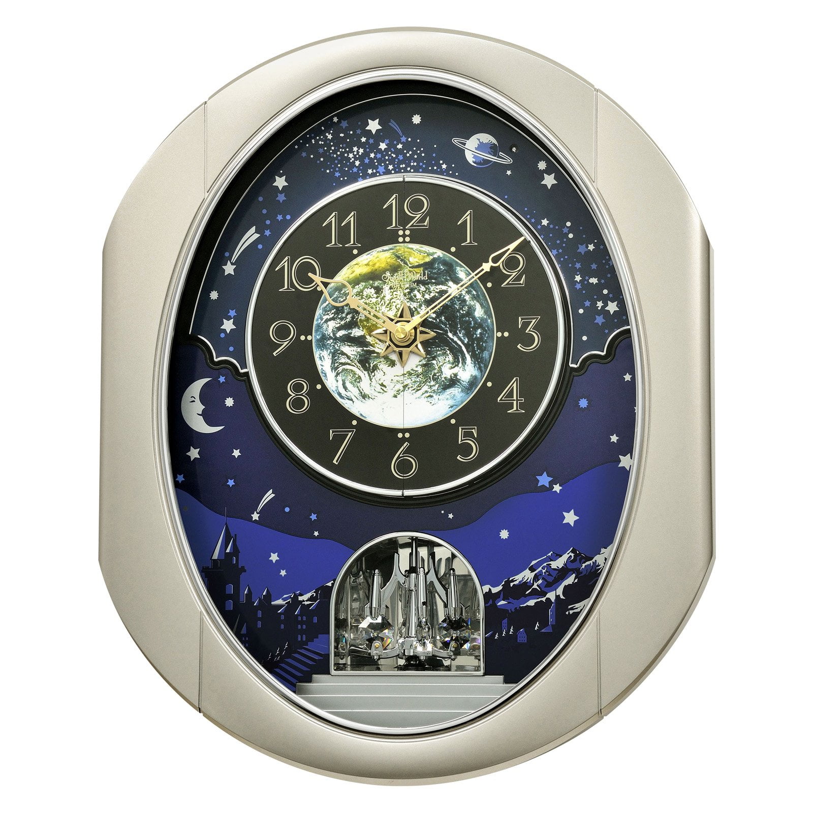 Rhythm 4MH408WU19 Peaceful Cosmos ll Magic Motion Clock