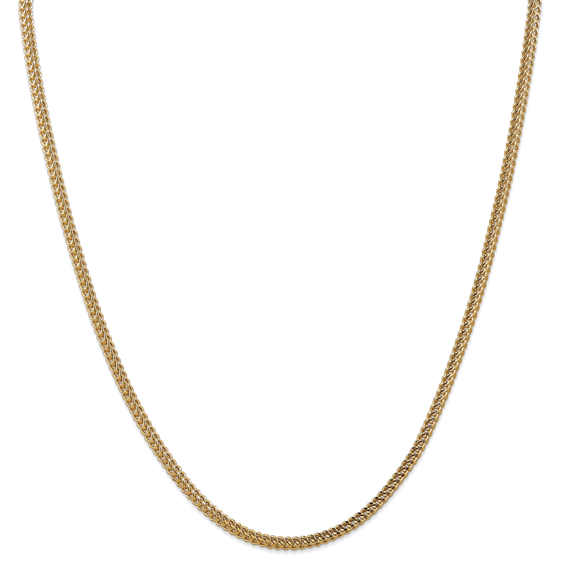 14K Yellow Gold 3mm Hollow Franco Chain 