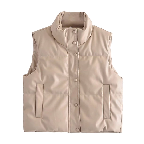 Chaleco acolchado Gibobby para mujer cuello alto ligero con cremallera