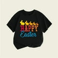 thumbnail image 3 of Hiijoy Toddler Boys Easter T Shirt Letter Rabbit Print Short Sleeved T-Shirt Graphic Tee, 3 of 3