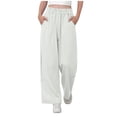 thumbnail image 2 of Miluxas Soft Pants for Girl Culottes Capris Wide Leg Palazzo Boho Pants Trousers Gray 15-16 Years, 2 of 6