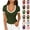 16# Army Green, variant on Ribbed Short Sleeve Tops for Women V Neck Ribbed Knit Color Block T Shirts Low Cut Fitted Casual Summer Basic Tees 2026 Red L