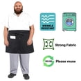 thumbnail image 3 of URBY 2pcs Plus Size Half Apron Extra Wide with Pockets, Waterproof, Black, 3 of 5