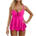 thumbnail image 1 of Conjunto de Bikini de Cintura Alta para las Mujeres Color Sólido Suspendentes Ajustables sin Espalda, Traje de Baño de Moda Sexy de Corte Alto, 1 of 7