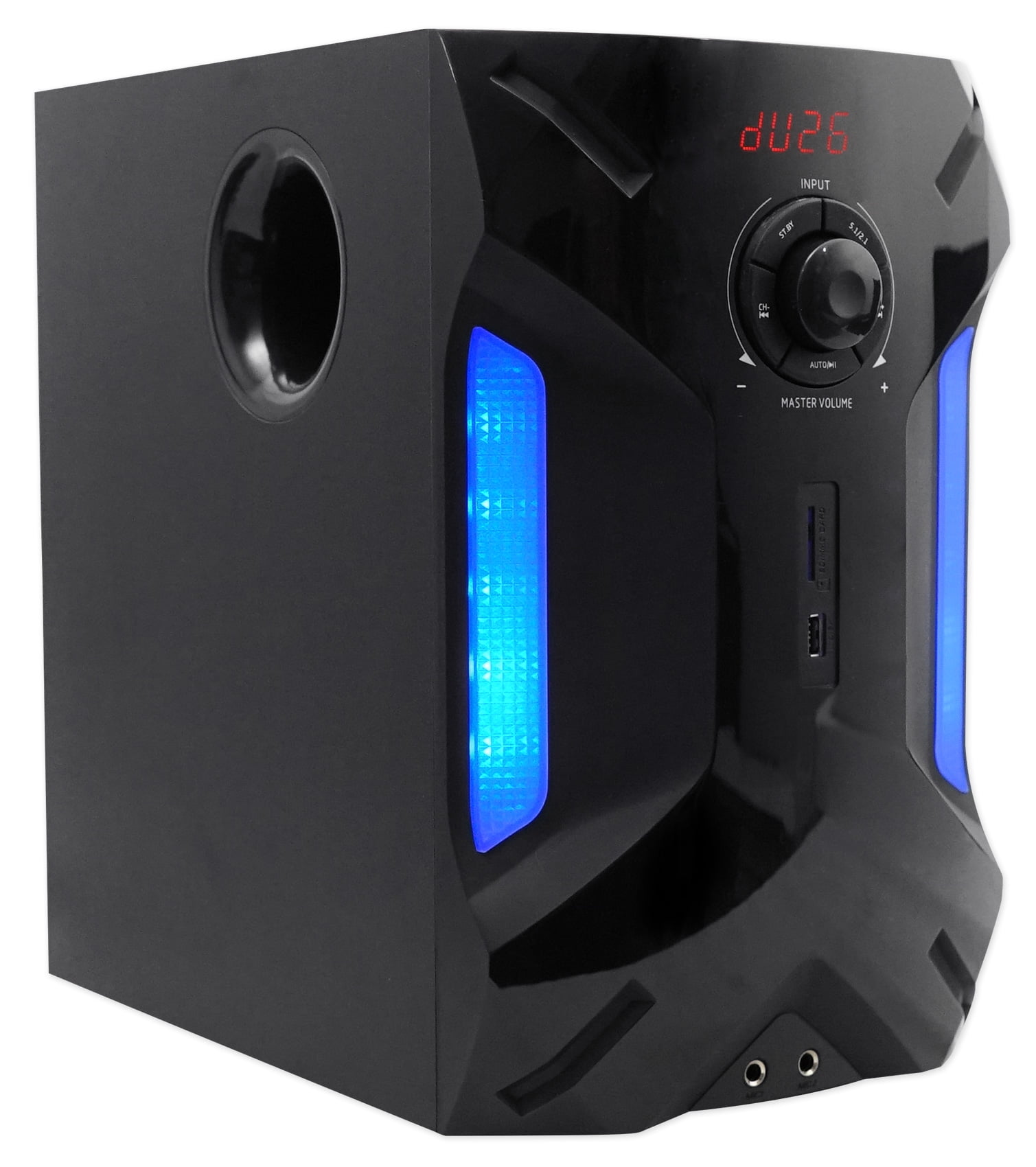 Rockville Hybrid Home Theater Karaoke Machine System w/8" Sub+(2) Wireless Mics