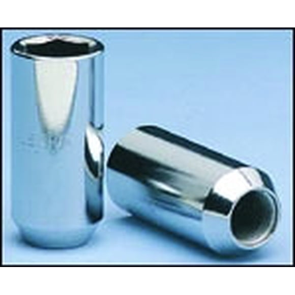 Topline Parts Lug Nut C6109XL-4 XL Truck Hex Lug; 14 Millimeter X 1.5 Thread Size; Conical Seat; Open End Lug; 2.23 Inch Overall Length; 13/16 Inch And 7/8 Inch Hex Size; Chrome Plated; Carbon Steel