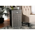 thumbnail image 5 of Baxton Studio Cosette Vintage Industrial Silver Metal Floral Accent Cabinet, 5 of 5