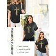 thumbnail image 4 of XCHQRTI Womens Plus Size Graphic Tees Faith T-Shirts Christian Tshirt Casual Short Sleeve Tops, 4 of 9