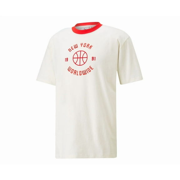 Puma Rhuigi Graphic Mens Active Shirts & Tees Size L, Color: White/Red