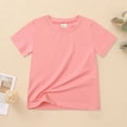 thumbnail image 2 of Birthday Shirt Girl Solid Color Short Sleeve T Shirt Cotton Blend Summer Clothes for Girls for Casual Daily Party Pink 8-9 Years, 2 of 7