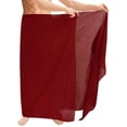 thumbnail image 4 of HAPPY BAY Men's Bath Trunk Holiday Sarong Pareo Beach Wrap One Size Maroon, Solid Summer Vacation Aloha, 4 of 4