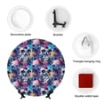 thumbnail image 4 of Picia cool Skull colorful Pattern Bone China Decorative Plate – Wall Decor with Stand and Adhesive, Elegant Ornament for Living Room, Office, or Entryway-6in, 4 of 6