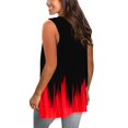 thumbnail image 5 of gakvbuo Summer Plus Size Tank Top for Women Summer Tops Dressy Casual Trendy V Neck T Shirts Rolled Sleeveness Tie Dye Gradient Printed Side Split Vest Blouse Tee, 5 of 6