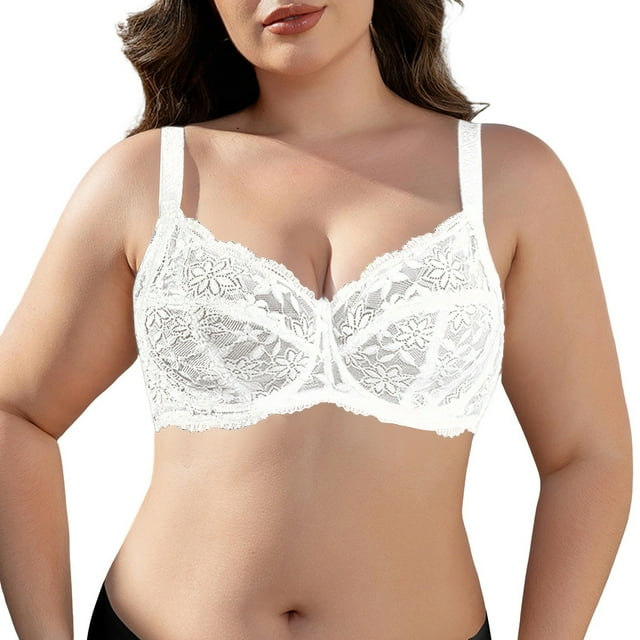 Soutiens-gorge en Dentelle pour Femmes Aguichant Soutien-Gorge Léger Transparente à Armatures Soutien-Gorge Couvrance Totale Non Rembourré