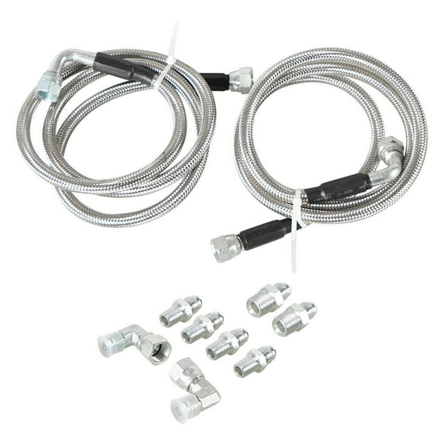 70 Inch SS Braided Transmission Cooler Hose Line for Ford Transmission 12Fitting
