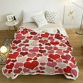 thumbnail image 3 of Sherpa Fleece Throw Blanket Cozy Soft Warm Bed Blankets,Valentine''s Day Love Dark Red Pink Heart Fuzzy Plush Microfiber Lightweight Blankets All Season for Couch Sofa 40x50IN, 3 of 6