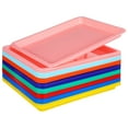 thumbnail image 1 of 24 bandejas de plástico para manualidades, bandejas para actividades, bandejas de almacenamiento planas de 13,4 x 9,8 pulgadas, bandejas organizadoras para servir, contenedores apilables para pintar c, 1 of 5