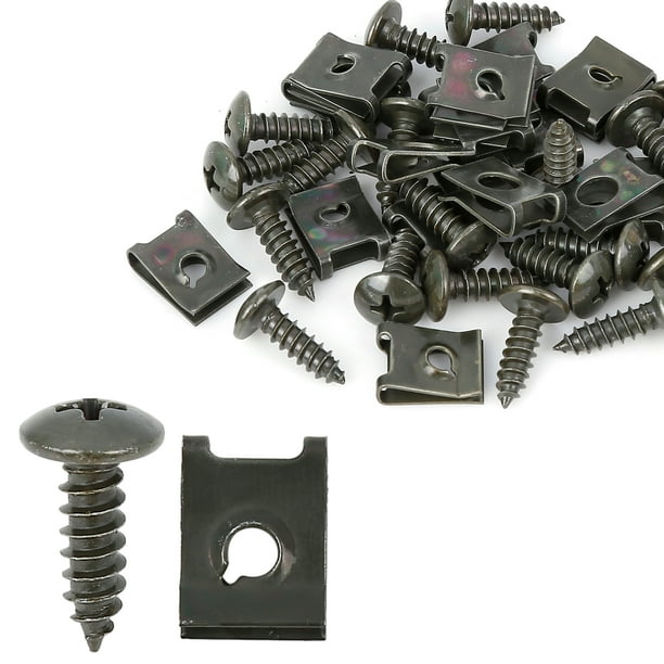 20 Juegos 4.8x16mm Coche Clips U Clip Tornillo Surtido Verde