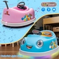 thumbnail image 4 of Kids Bumper Car 12V Ride on Toy for 3-5 Years Old with Pushrod and Dinner Plate, USB, Music, Rocking Horse Mode, Anti-Collision Bumper Car Ride on, Blue, 4 of 11