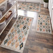 Kitchen Rugs Sets of 3 Non Slip Washable Kitchen Mats for Floor, Waterproof Kitchen Runner Rug, Floor Mat Carpet for Entryway, Laundry, Sink, Hallway, Bathroom