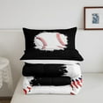thumbnail image 5 of Erosebridal Baseball Print Comforter Sets, Watercolor Ball Comforters & Duvets, Sports Player Decor, 2pcs, 5 of 7