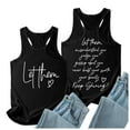 thumbnail image 2 of Women Summer Fun Letter Printed Round Neck Casual Sleeveless Vest Top, 2 of 5