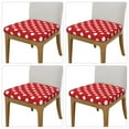 thumbnail image 2 of Gaeub Red Polka Dot Square Chair Seat Covers, Stretch Fitted Printed Chair Seat Cushion Cover for Kitchen, Office - One Size, 2 of 9