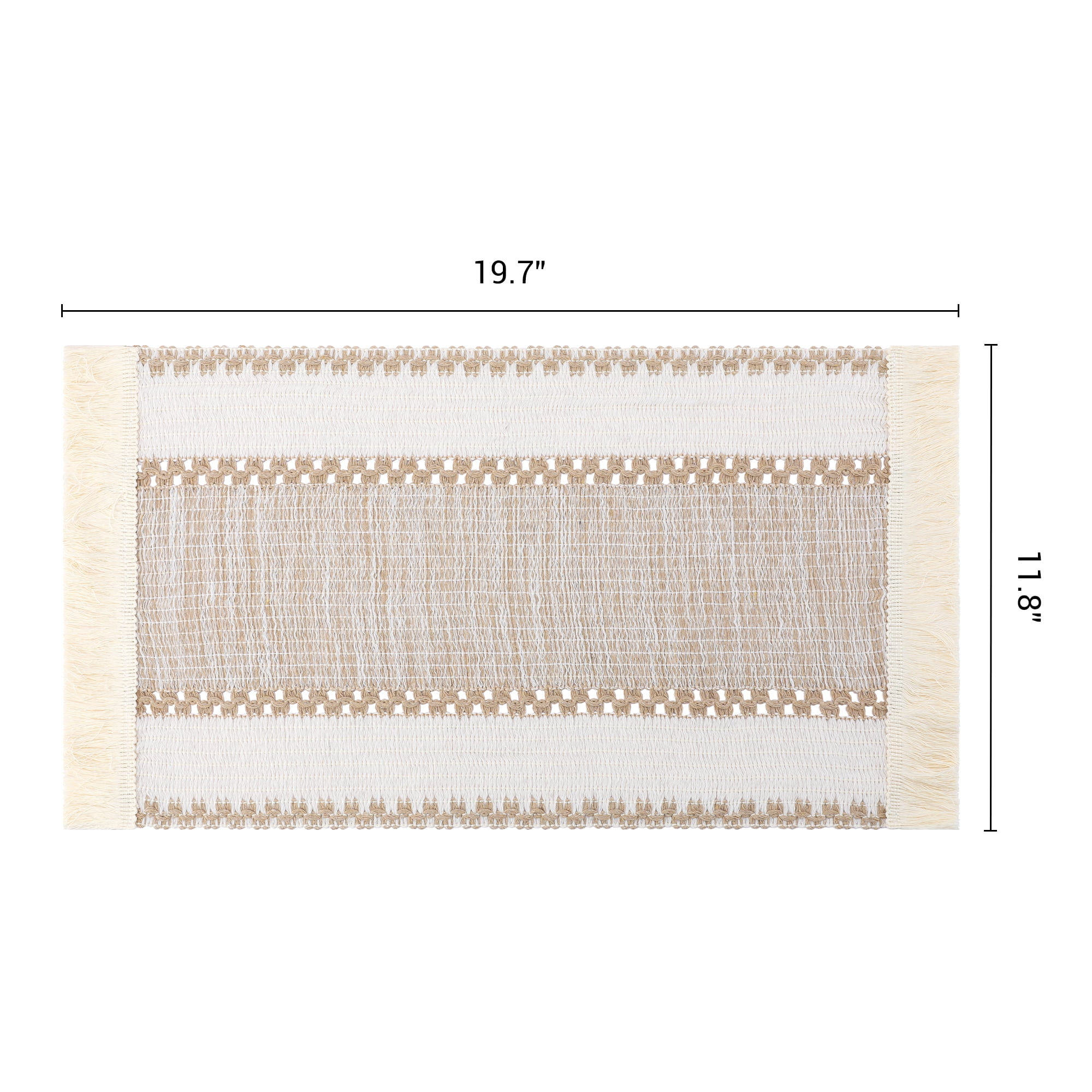 Unique Bargains Farmhouse Placemats 6pcs Placemats Brown 19.7"x11.8"