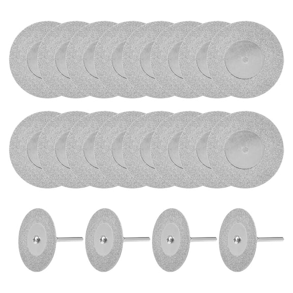 Uxcell 20 Pcs 40mm Diamond Cutting Wheels Cut Off Wheel with 4 Pcs Mandrels for Rotary Tools