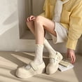 thumbnail image 2 of Nvzi 3 Pairs Women's Thin Cotton Socks,Soft Cotton Bootie Socks Women Above Ankle Crew Socks (White A04), 2 of 2