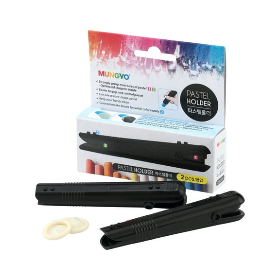 Mungyo Pastel Holders - 2 Pack - minimize mess with pastels, graphite, and charcoal