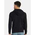 thumbnail image 3 of Alternative Mens Challenger Lightweight Eco-Washed French Terry Hooded Pullover Hoodie, Black - Large, 3 of 5