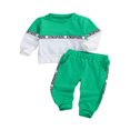 thumbnail image 1 of Baby Boys Clothes Sets Letter Patchwork Long Sleeve Pullover Sweatshirt Tops Pants Sports Set Outfits, 1 of 7