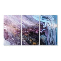 Stupell Industries Abstract Liquid Purple Blue Texture Painting Wall Plaque by Leticia Herrera, 3 Piece, 11" x 17", Wall Plaque